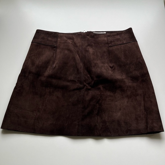 H&M Women’s Dark Brown Suede Skirt - Size 10 - Picture 1 of 3
